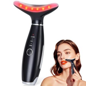 Facial MassagerNeck Face Massager Tool3 Mode Massage with HeatPortable Beauty Instrument for Skin Care Women Gift Black