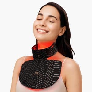INIA Red Light Therapy Mask for Neck Dcollet 850nm NIR + 3 Light Modes for Anti Aging Firming Radiant Glow Red Light Skincare Device with 2600mAh Rechargeable Controller 228 LED Chips